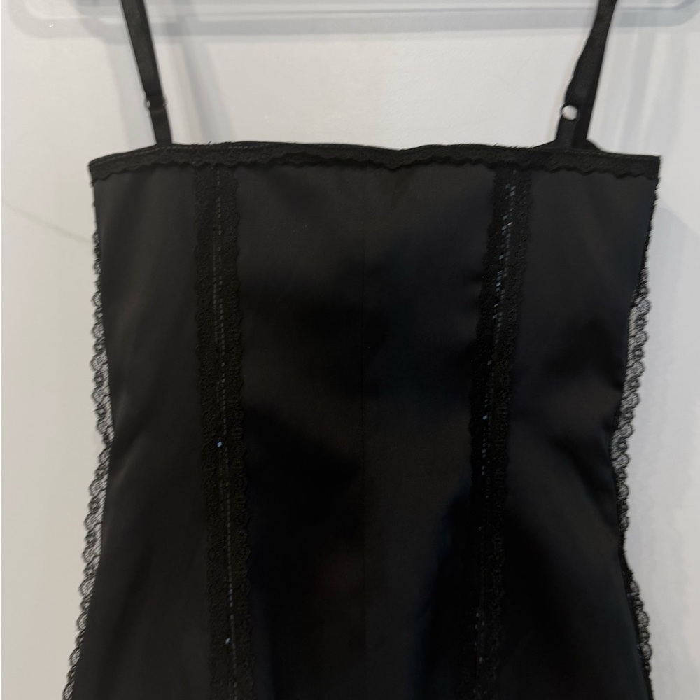 St. John Black Satin BUSTIER CORSET Top US 0- 2 - Picture 6 of 12